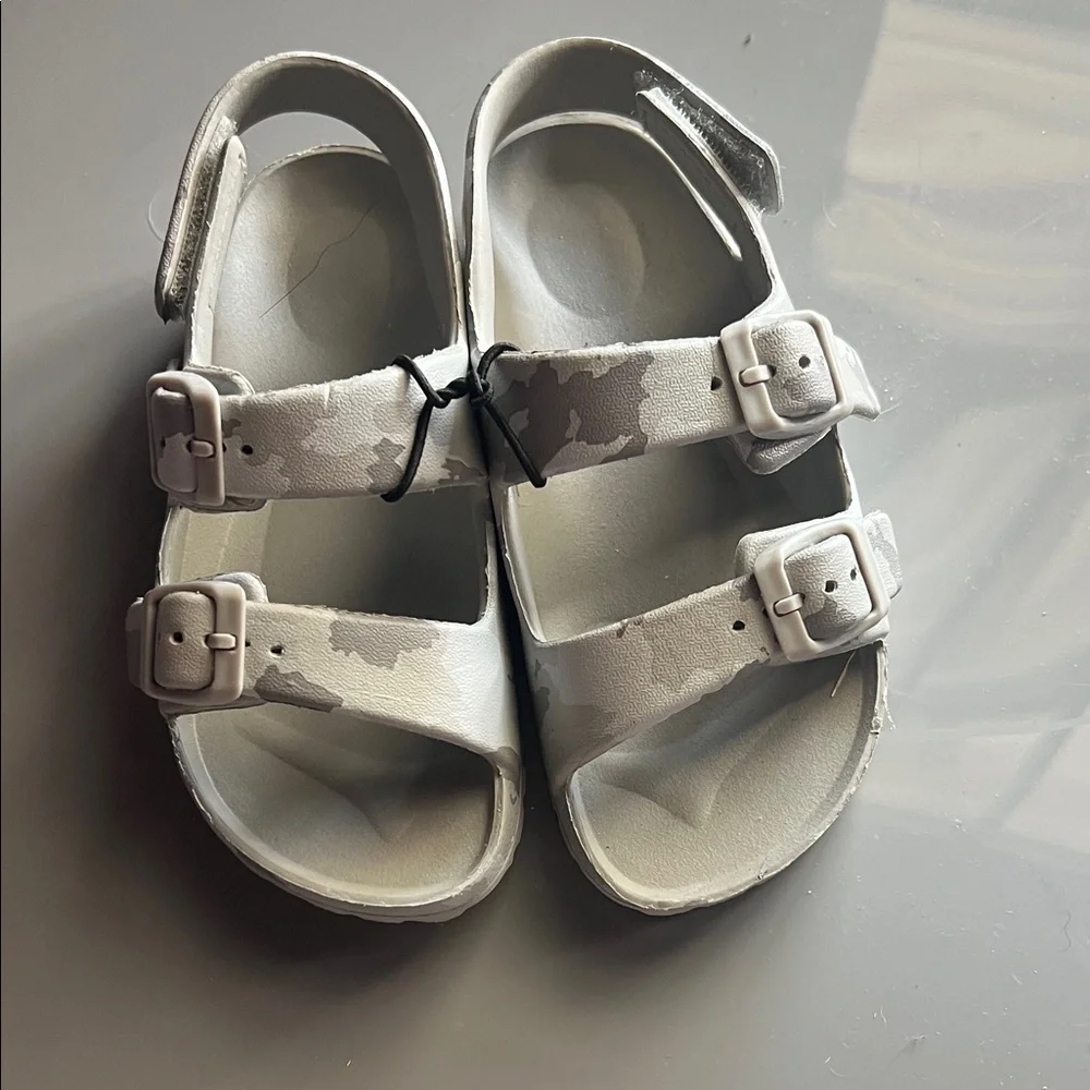 Kids White‎ Camo Double Buckle Sandals